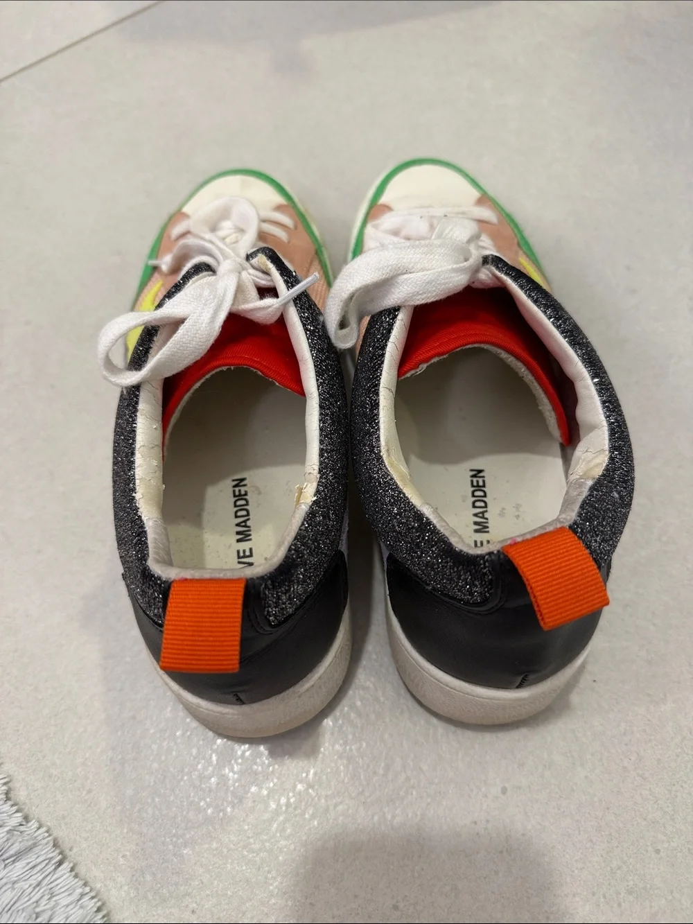 Steve Madden Kids Multicolor Sneakers - Green, Pink, Yellow, Black, Orange